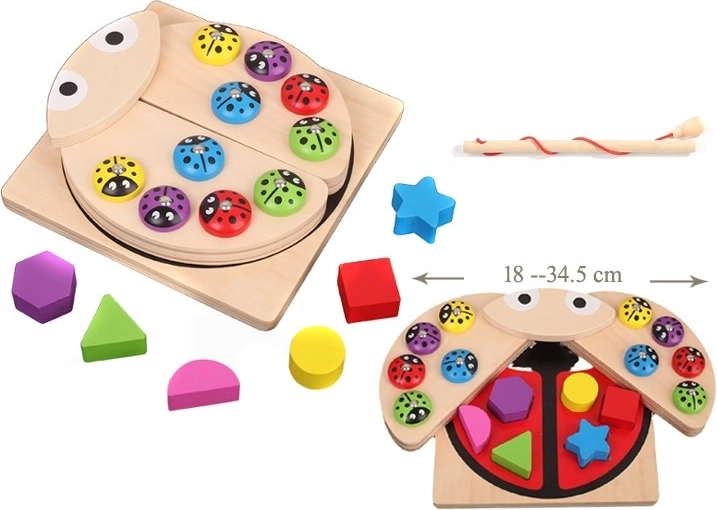 Houten educatieve puzzel – lieveheersbeestje