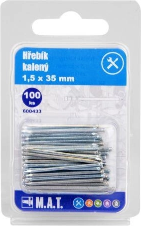 Geharde spijkers 35 × 1,5 mm verzinkt, 100 st.
