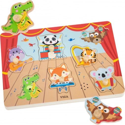 VIGA puzzel spelende dieren