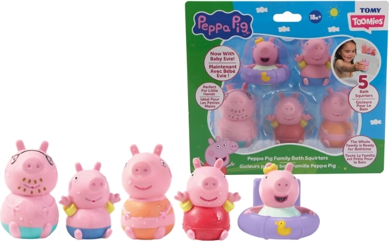 TOMY Peppa Pig spuitbadspeelgoed, 5 stuks