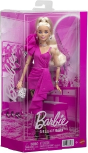 Barbie Deluxe Style modepop in roze jurk met ruches