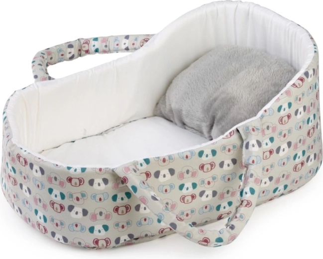 Guca draagbaar textielen mandje voor poppen van 42–46 cm