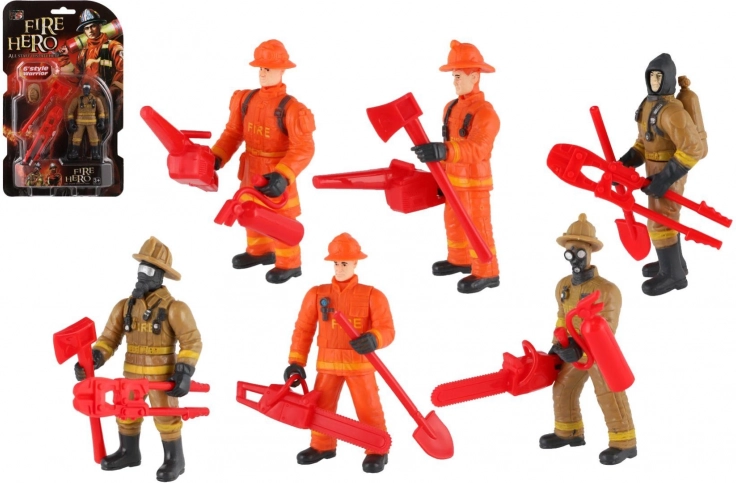 kunststof brandweerfiguur 10 cm met accessoires