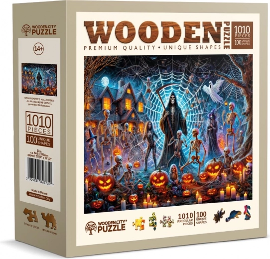 Houten puzzel Halloweense Heer des Doods 1010 stukjes