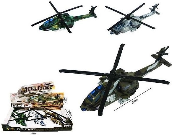 Militaire helikopter 20 cm met licht en geluid