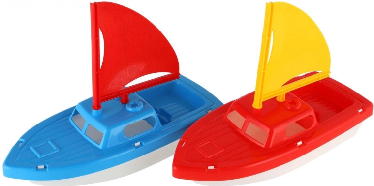 kunststof zeilboot voor in het water voor kinderen 12 × 21 cm, 2 kleuren