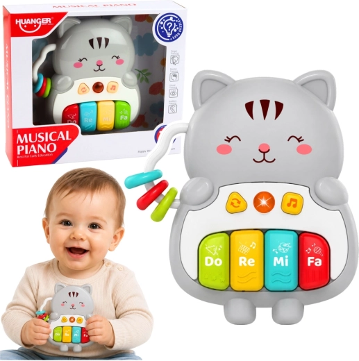 Muzikale educatieve kat – kinderpianootje met licht