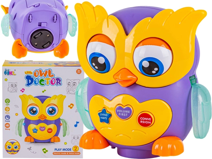 Interactieve educatieve uil – slimme muzikale uil (paars) - 1 stuk