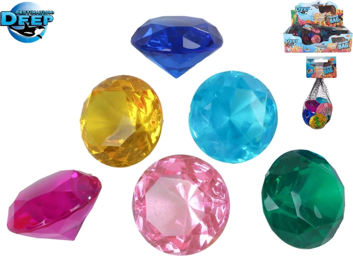 Destination Deep glinsterende plastic diamanten – set van 6 stuks