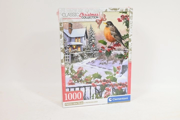 Clementoni Christmas Collection puzzel roodborstje en hulst 1000 stukjes