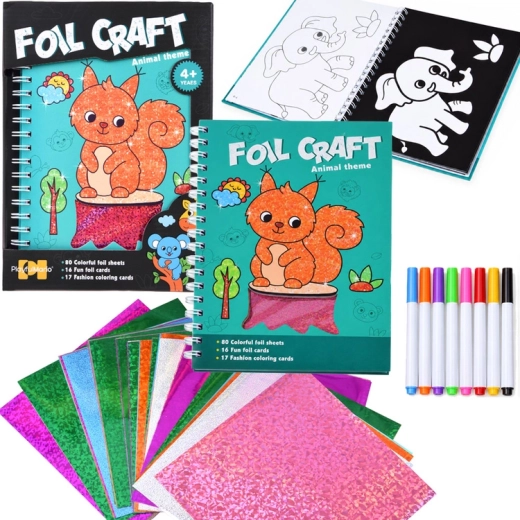 Creatieve holografische kleurboek 2-in-1 dieren (Foil Craft)