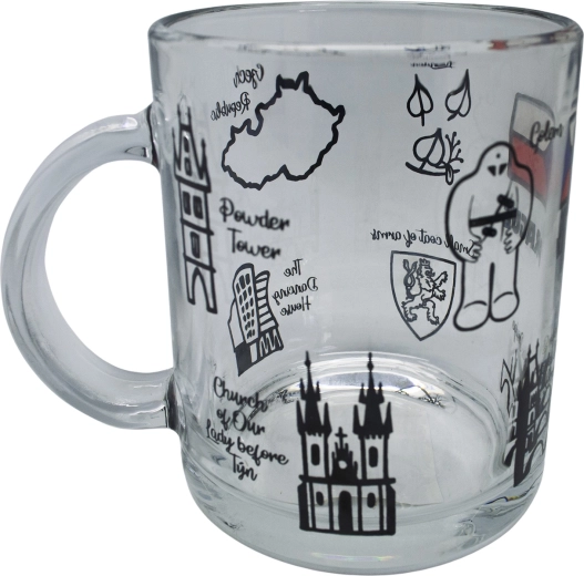 Glazen mok 330 ml TOP PRAHA voor kinderen