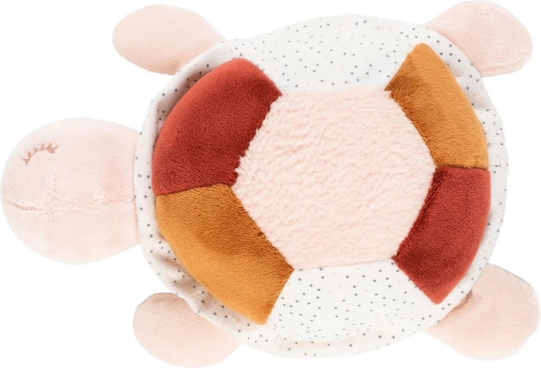 Nattou pluche schildpad Lapidou met activiteiten roze 19 cm