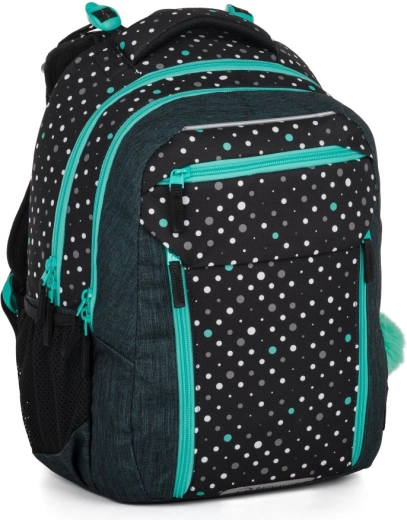 Bagmaster Porto schoolrugzak zwart-turquoise