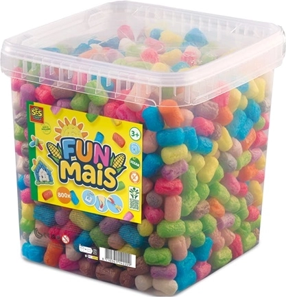 SES Funmais bouwset van maïs 800 stuks in emmer