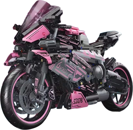 Bouwset van een roze racemotor, 2066 onderdelen