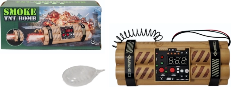 Interactieve militaire bom met rookeffect, licht en geluid