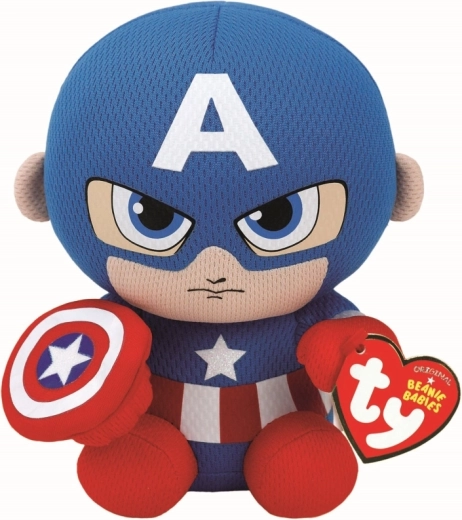 Ty Marvel Captain America pluchen figuur 15 cm - 1 stuk