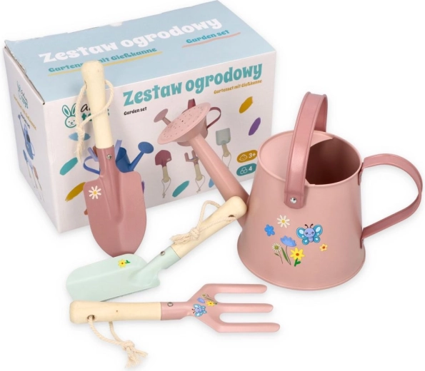 Roze set tuingereedschap Adam Toys - 1 stuk