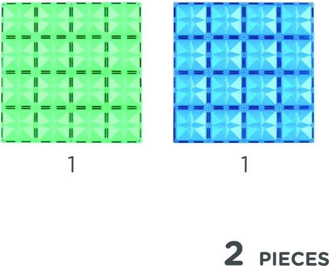 Cleverclixx grote magnetische basisplaten blauw en groen (2 stuks)