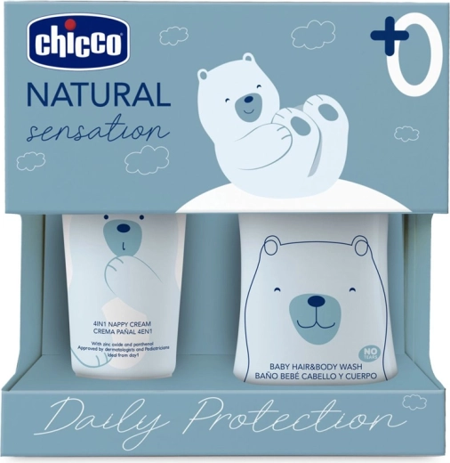 Chicco Natural Sensation Daily Protection geschenkset met verzorgingsproducten vanaf de geboorte