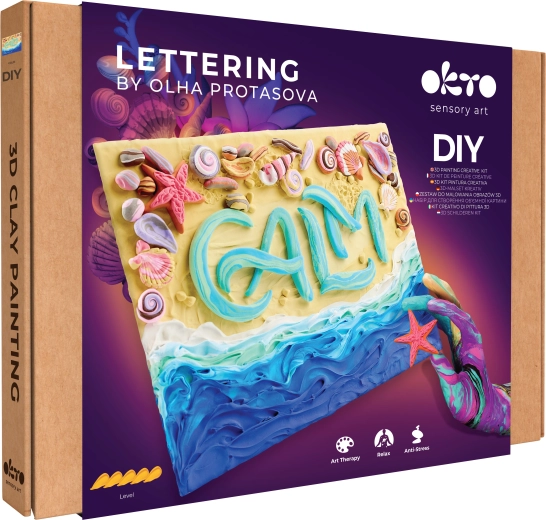 OKTO Lettering kunstset met modelleerpasta Calm 30 × 40 cm