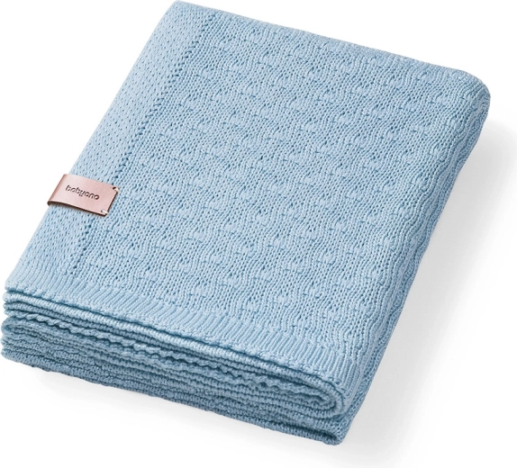 BabyOno gebreide bamboedeken voor baby blauw 75 × 100 cm