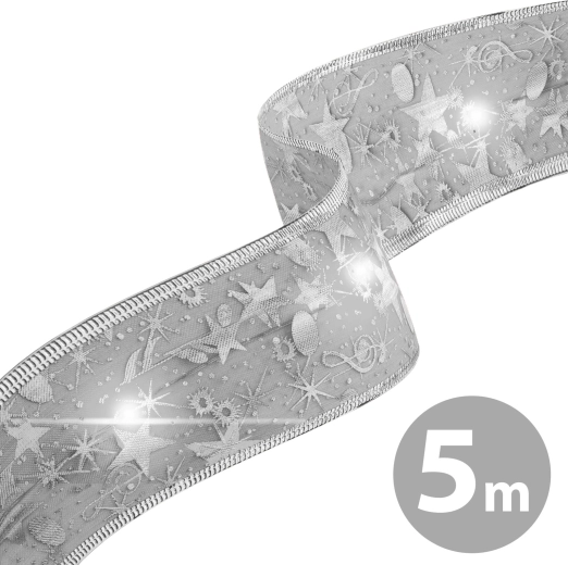 Kerst-ledlint zilver 5 m met USB