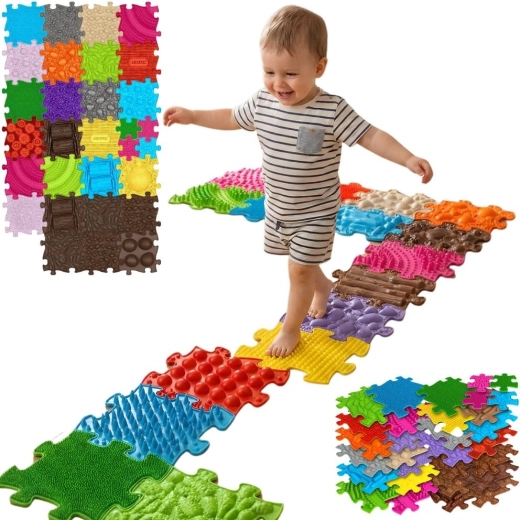 Woopie orthopedische sensorische mat Royal Puzzle 26 puzzelstukken + 4 kleine puzzelstukken - 30 stuks