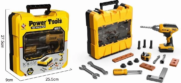 Kinderkoffertje met gereedschap en boormachine