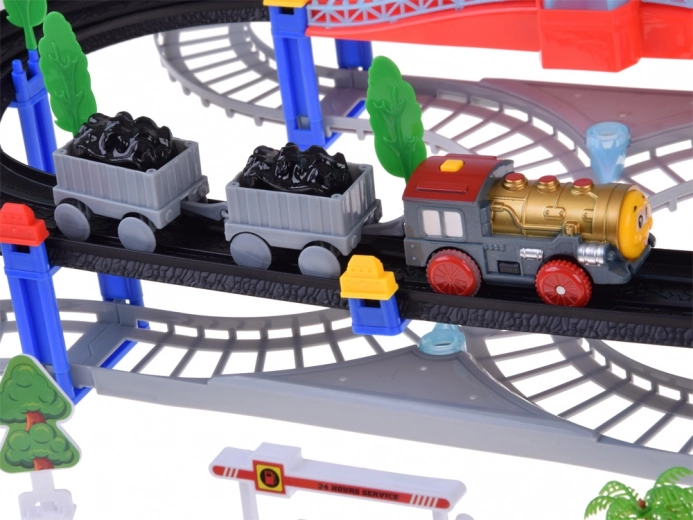 Locomotief met wagons en realistische effecten