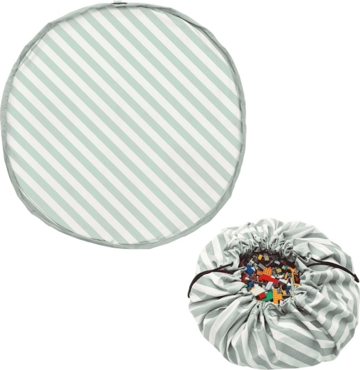 Play and Go Noomad original speelkleed en speelgoedzak stripes green