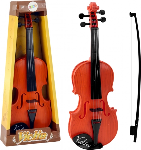 Kinder viool met bruine strijkstok