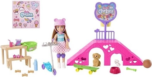 Barbie Chelsea skatepark speelset