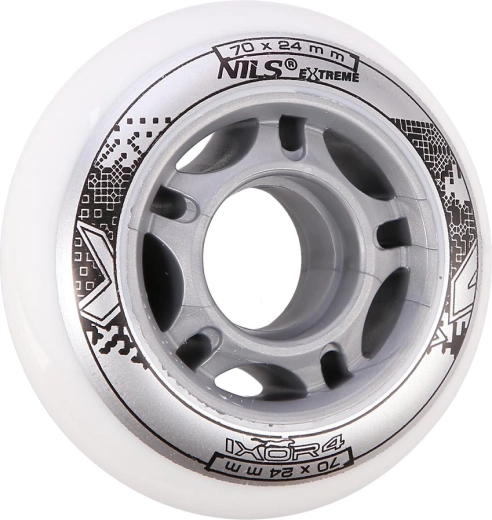 Inline skatewielen NILS EXTREME PU 70 × 24 wit (4 stuks)