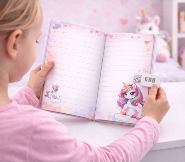 Gekleurde pagina’s en melodie na ontgrendelen