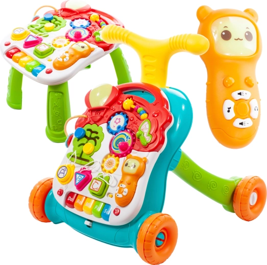 Loopwagen duw 5-in-1 kleurrijk