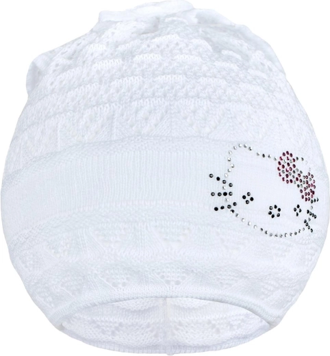 Gebreid muts-sjaaltje New Baby poesje wit 104 (3–4 jaar)