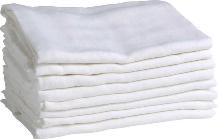 Mininor organische mousselinen luiers wit 70 × 70 cm (8 stuks)
