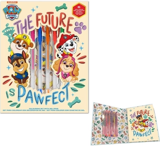Set schrijfwaren met 6 gelpennen en gelijnd notitieboek PAW PATROL
