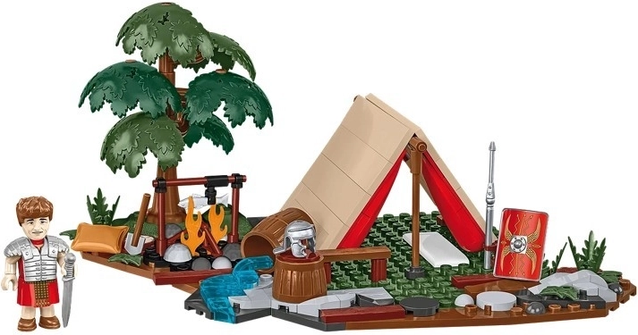 Authentieke mini-diorama van een Romeins kamp