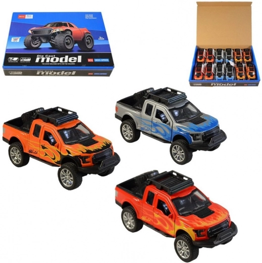 Metalen auto met terugtrekfunctie - Set van 12 stuks