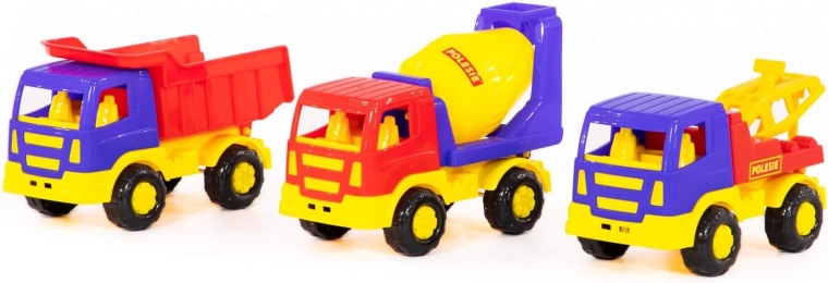 Set bouwvoertuigen voor kinderen – 3 stuks