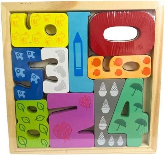 Houten puzzel cijfers 0–9
