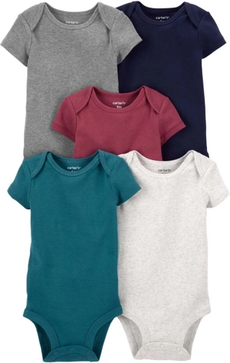 Carter's babyrompers met korte mouw en envelophals, 5 stuks (maat 56)