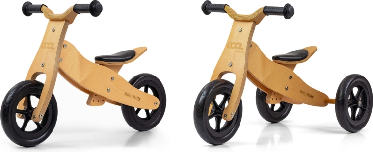 Houten loopfiets 2-in-1 Cool Natural
