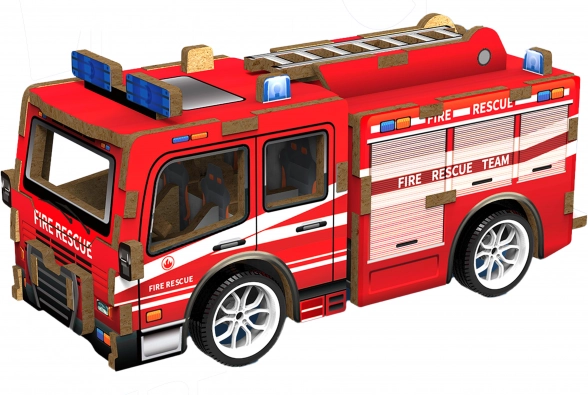 3D puzzel houten Brandweerauto 12 cm