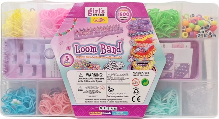 Creatieve set voor het maken van sieraden met elastiekjes Loom Bands met koffertje