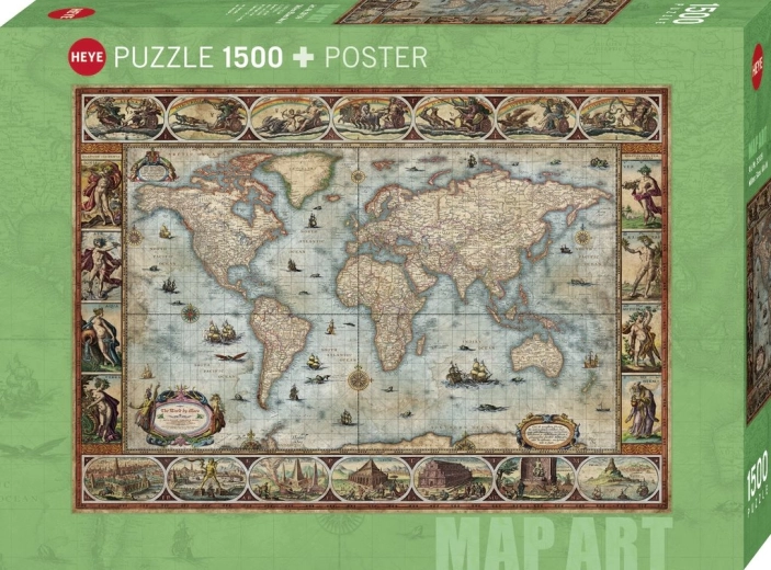Heye puzzel Map Art: De wereld van Willem Blaeu, 1500 stukjes