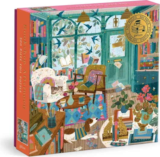 Galison foliepuzzel Middag in de boekhandel, 500 stukjes